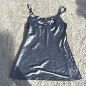 Victoria’s Secret FLAWED Satin Slip Dress – Size Large | Moody Gray | Soft Glam